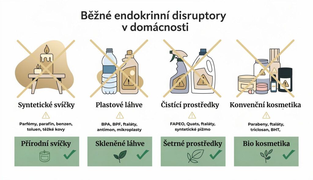 Syntetické parfémované svíčky obsahující endokrinní disruptory a toxiny
