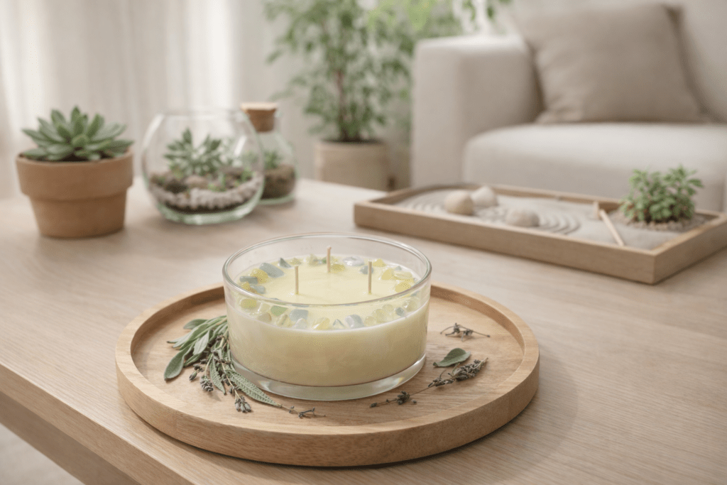 svíčka Vnitřní síla s esenciálními oleji pro zdravý domov
